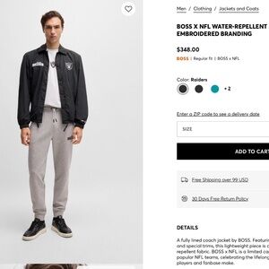 Boss x Raiders - Water Repllent Jacket (L) - 50% off Retail